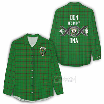 Don Tartan Women's Casual Shirt with Family Crest DNA In Me Style - Tartan Vibes Clothing