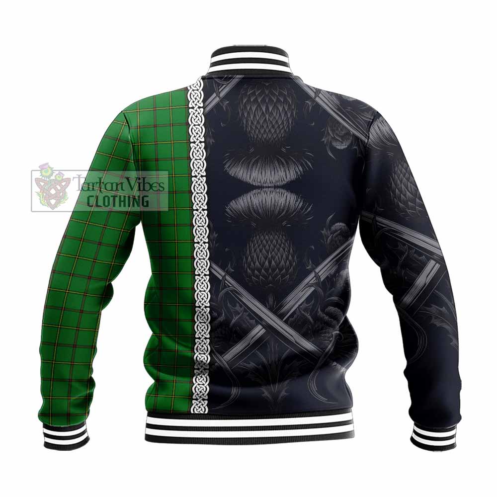 Don Tartan Baseball Jacket with Family Crest Cross Sword Thistle Celtic Vibes - Tartan Vibes Clothing