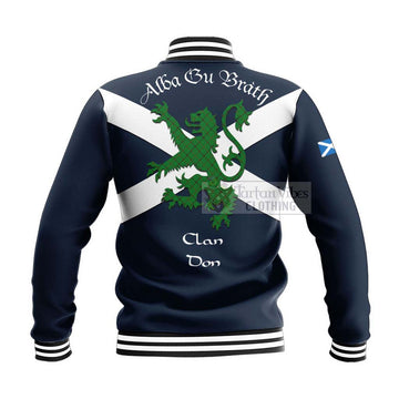 Don Tartan Lion Rampant Baseball Jacket Proudly Display Your Heritage with Alba Gu Brath and Clan Name - Tartan Vibes Clothing