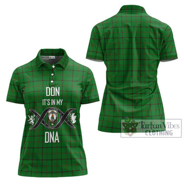 Don Tartan Women's Polo Shirt with Family Crest DNA In Me Style - Tartan Vibes Clothing