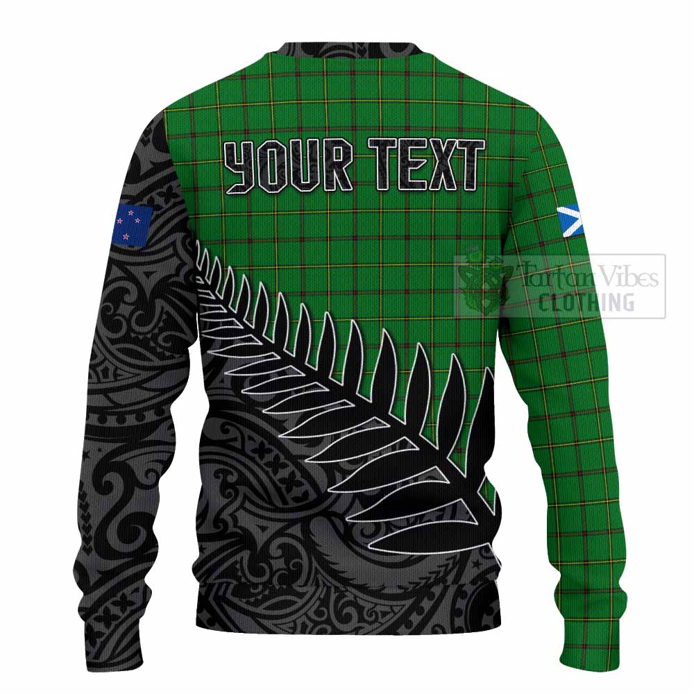 Don Crest Tartan Knitted Sweater with New Zealand Silver Fern Half Style - Tartan Vibes Clothing