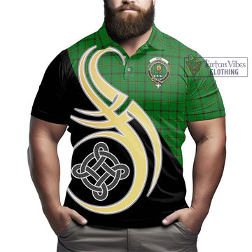 Don Tartan Polo Shirt with Family Crest and Celtic Symbol Style - Tartan Vibes Clothing