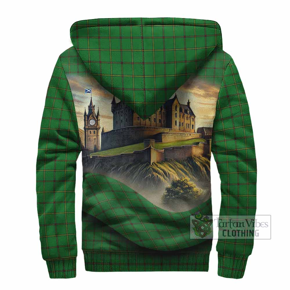 Don Tartan Family Crest Sherpa Hoodie with Scottish Ancient Castle Style - Tartan Vibes Clothing