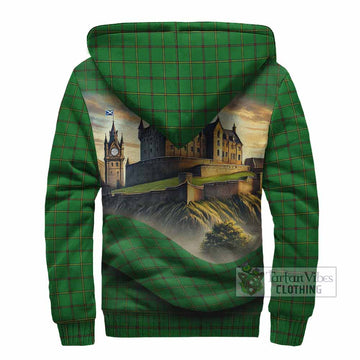 Don Tartan Family Crest Sherpa Hoodie with Scottish Ancient Castle Style - Tartan Vibes Clothing