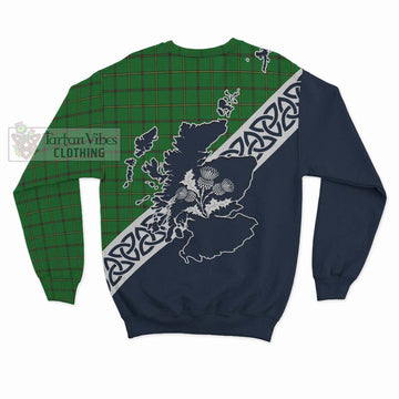 Don Tartan Sweatshirt Featuring Thistle and Scotland Map - Tartan Vibes Clothing