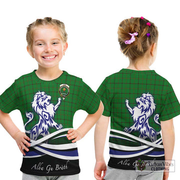 Don Tartan Kid T-Shirt with Alba Gu Brath Regal Lion Emblem - Tartan Vibes Clothing