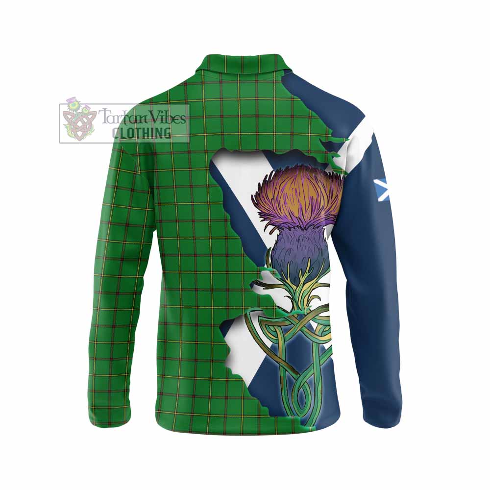 Don Tartan Family Crest Long Sleeve Polo Shirt Scottish Thistle Celtic Inspired - Tartan Vibes Clothing