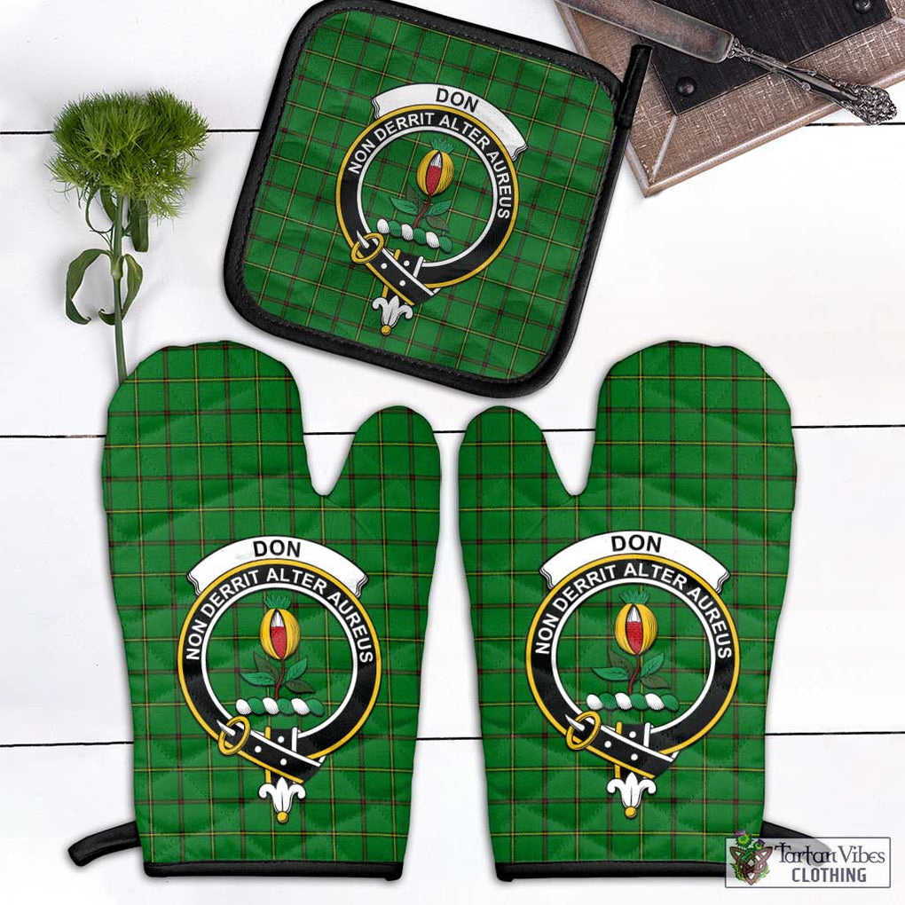 Don Tartan Combo Oven Mitt & Pot-Holder with Family Crest - Tartan Vibes Clothing