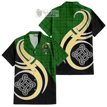 Don Tartan Hawaiian Shirt with Family Crest and Celtic Symbol Style - Tartan Vibes Clothing