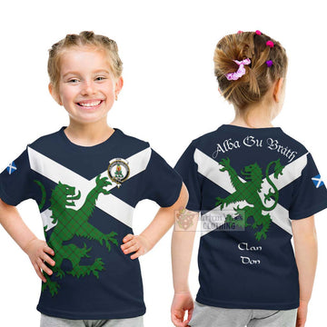 Don Tartan Lion Rampant Kid T-Shirt Proudly Display Your Heritage with Alba Gu Brath and Clan Name - Tartan Vibes Clothing