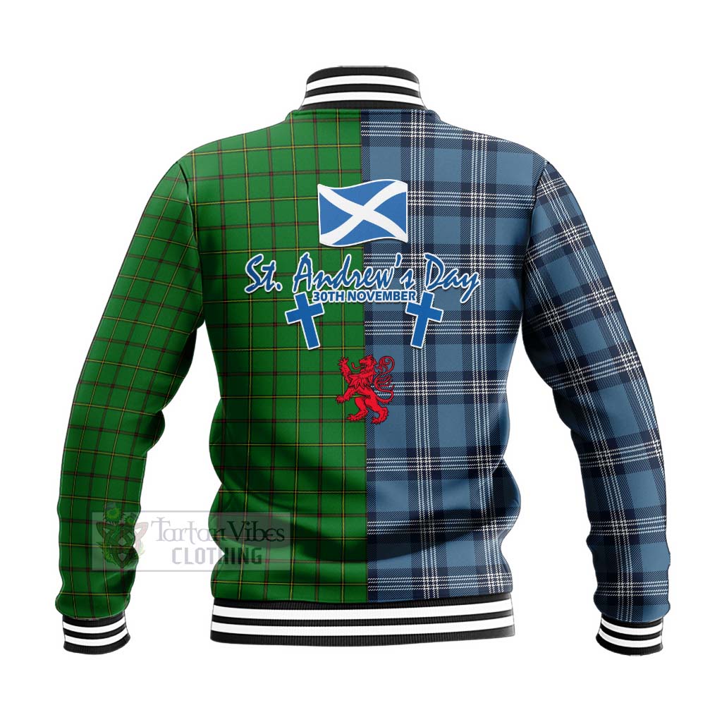 Don Tartan Baseball Jacket Happy St. Andrew's Day Half Tartan Style - Tartan Vibes Clothing