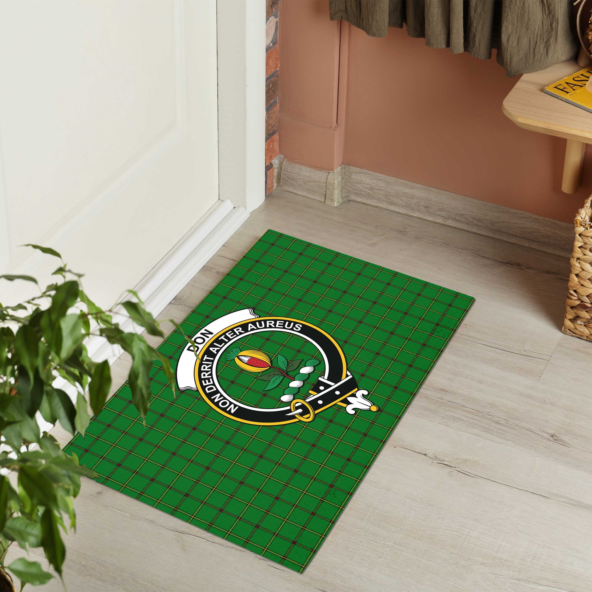 Don Tartan Rubber Doormat with Family Crest - Tartan Vibes Clothing