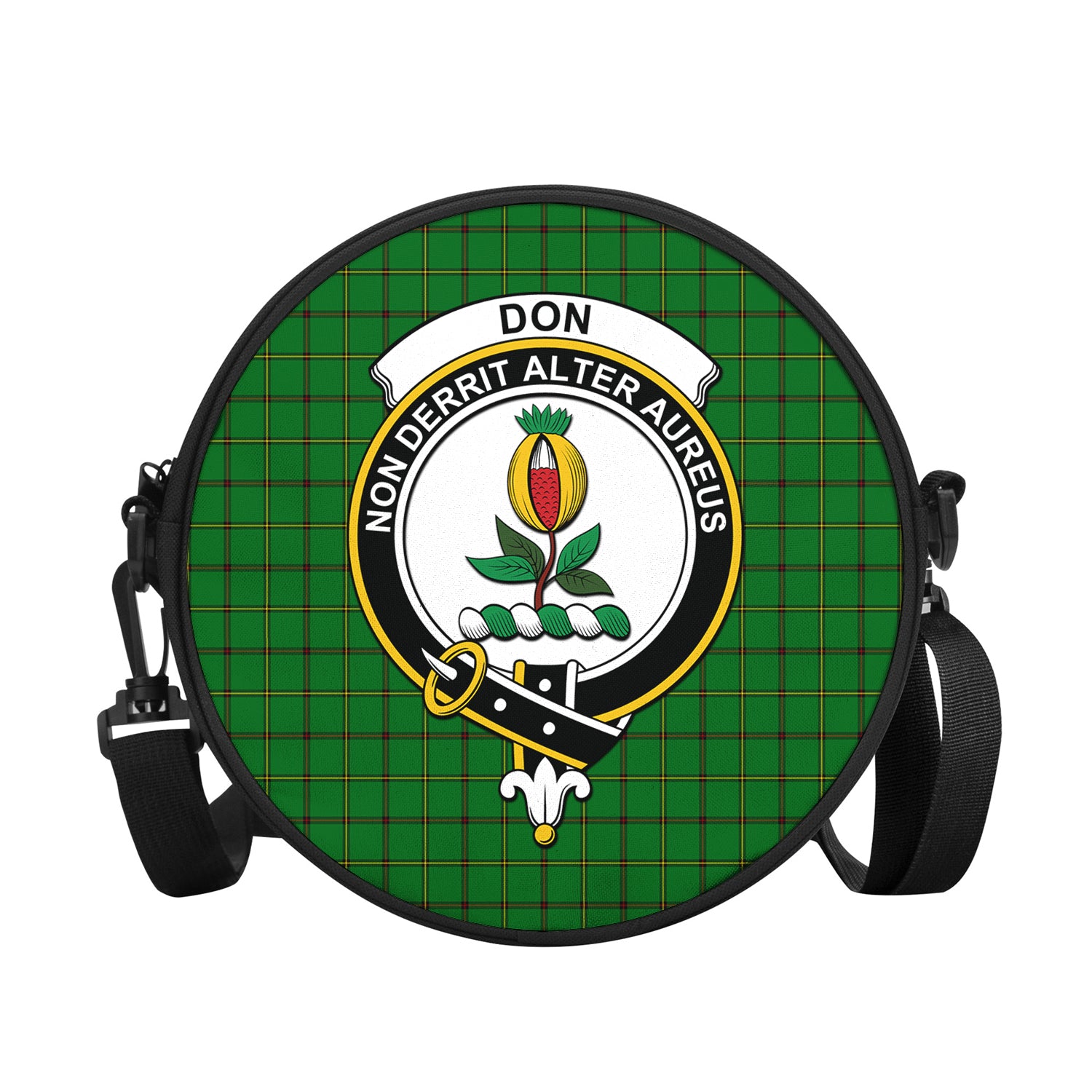 Don Tartan Round Satchel Bags with Family Crest - Tartan Vibes Clothing