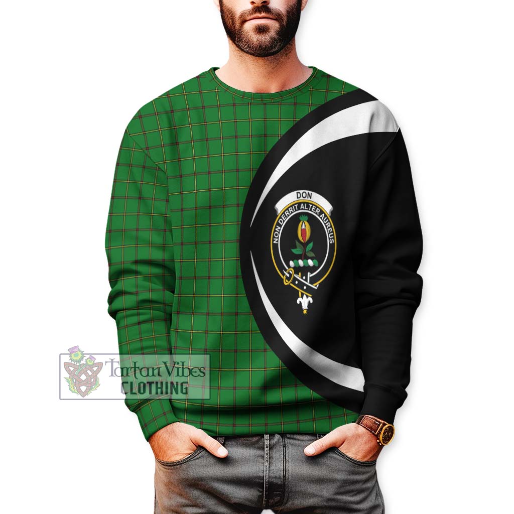 Don Tartan Sweatshirt with Family Crest Circle Style - Tartan Vibes Clothing