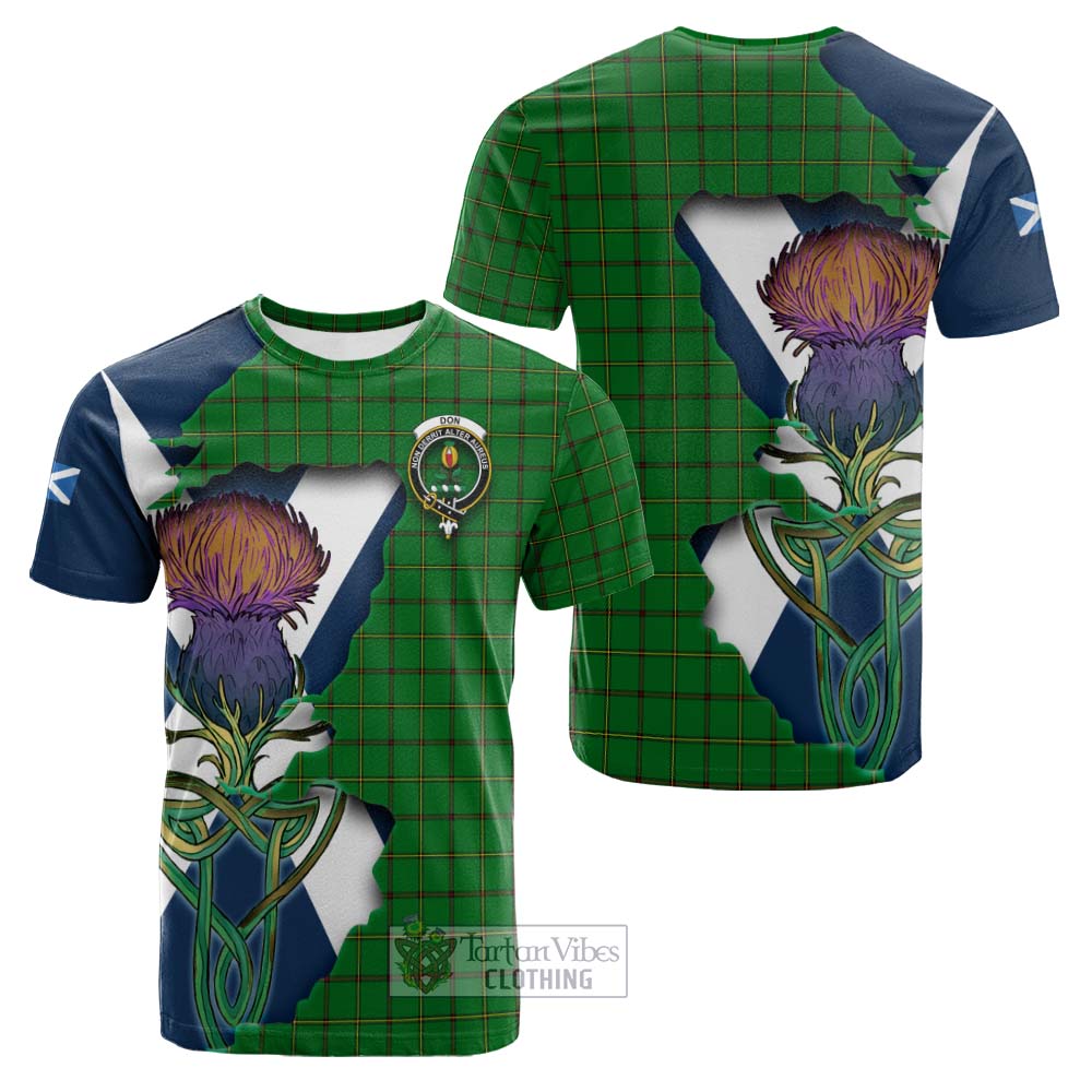 Don Tartan Family Crest Cotton T-shirt Scottish Thistle Celtic Inspired - Tartan Vibes Clothing