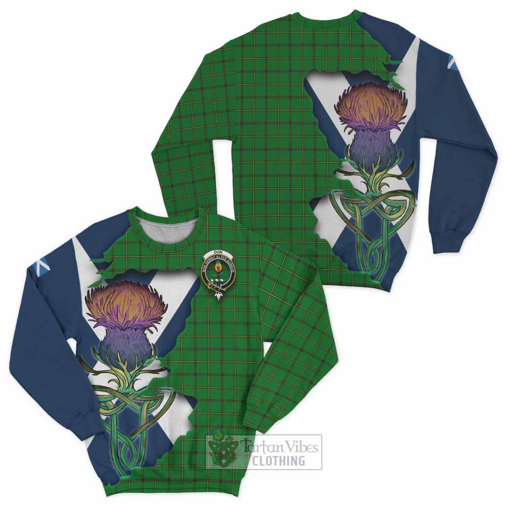 Don Tartan Family Crest Sweatshirt Scottish Thistle Celtic Inspired - Tartan Vibes Clothing