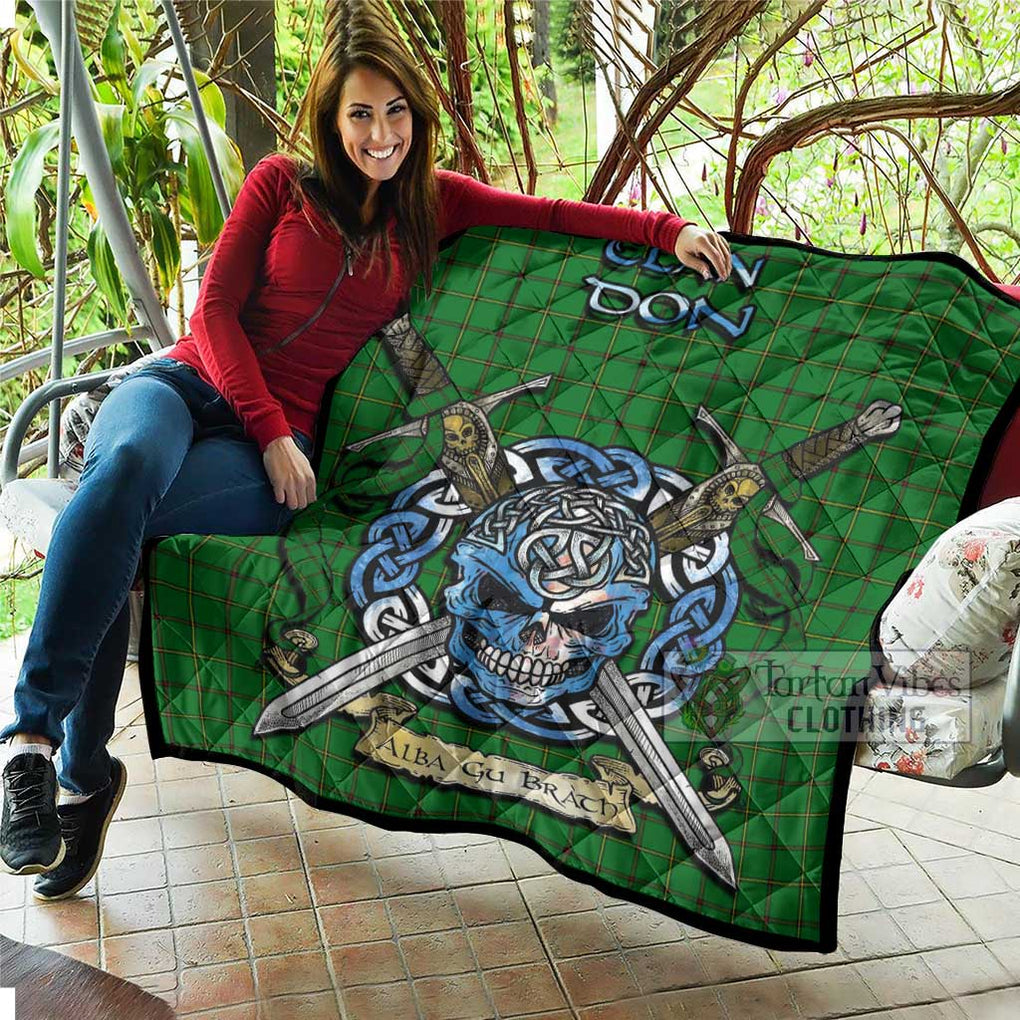 Don Tartan Quilt with Celtic Skull Alba Gu Brath Style - Tartan Vibes Clothing
