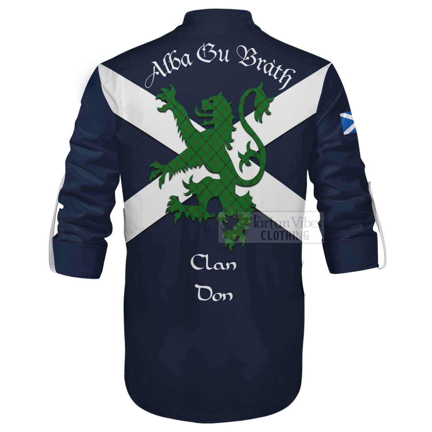 Tartan Vibes Clothing Don Tartan Lion Rampant Ghillie Kilt Shirt Proudly Display Your Heritage with Alba Gu Brath and Clan Name