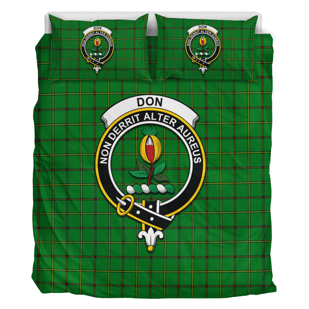 Don Tartan Bedding Set with Family Crest - Tartan Vibes Clothing