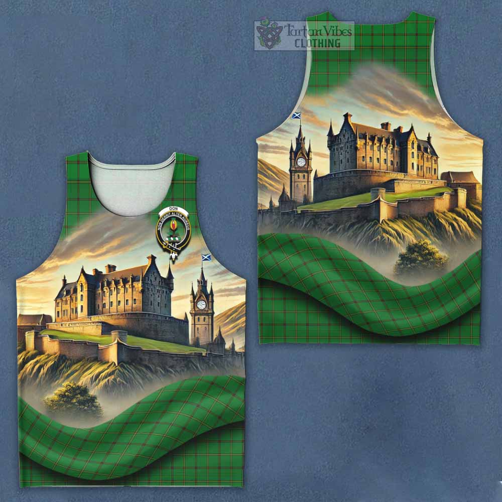 Don Tartan Family Crest Men's Tank Top with Scottish Ancient Castle Style - Tartan Vibes Clothing