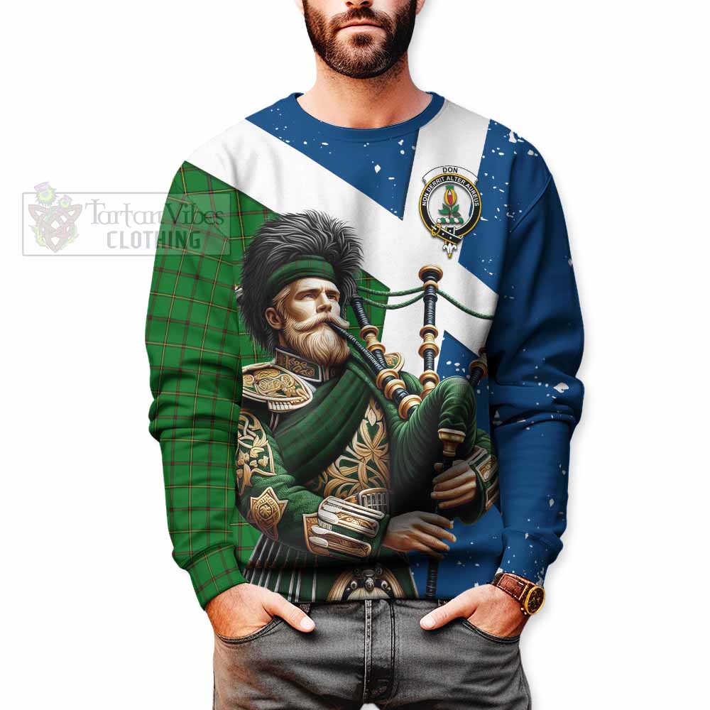 Don Tartan Sweatshirt with Family Crest Scottish Bagpiper Vibes - Tartan Vibes Clothing