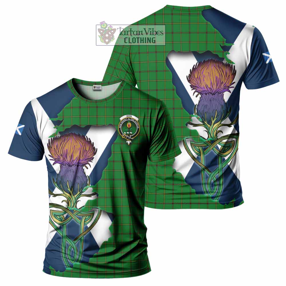 Don Tartan Family Crest T-Shirt Scottish Thistle Celtic Inspired - Tartan Vibes Clothing