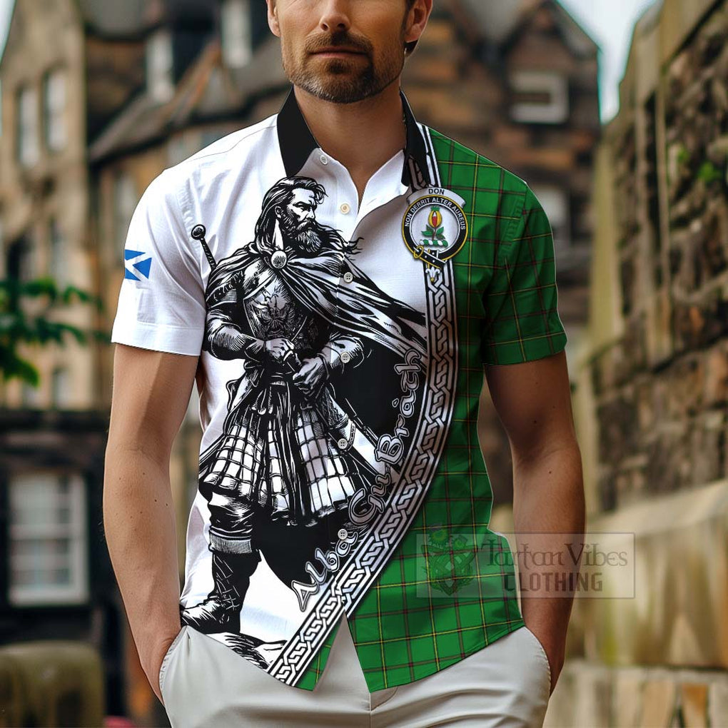 Don Tartan Clan Crest Hawaiian Shirt with Highlander Warrior Celtic Style - Tartan Vibes Clothing