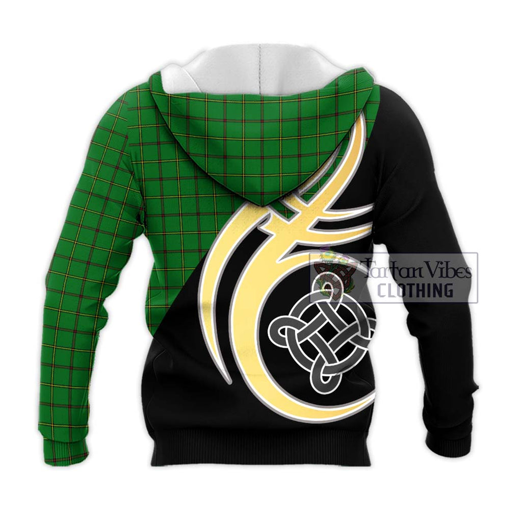Don Tartan Knitted Hoodie with Family Crest and Celtic Symbol Style - Tartan Vibes Clothing