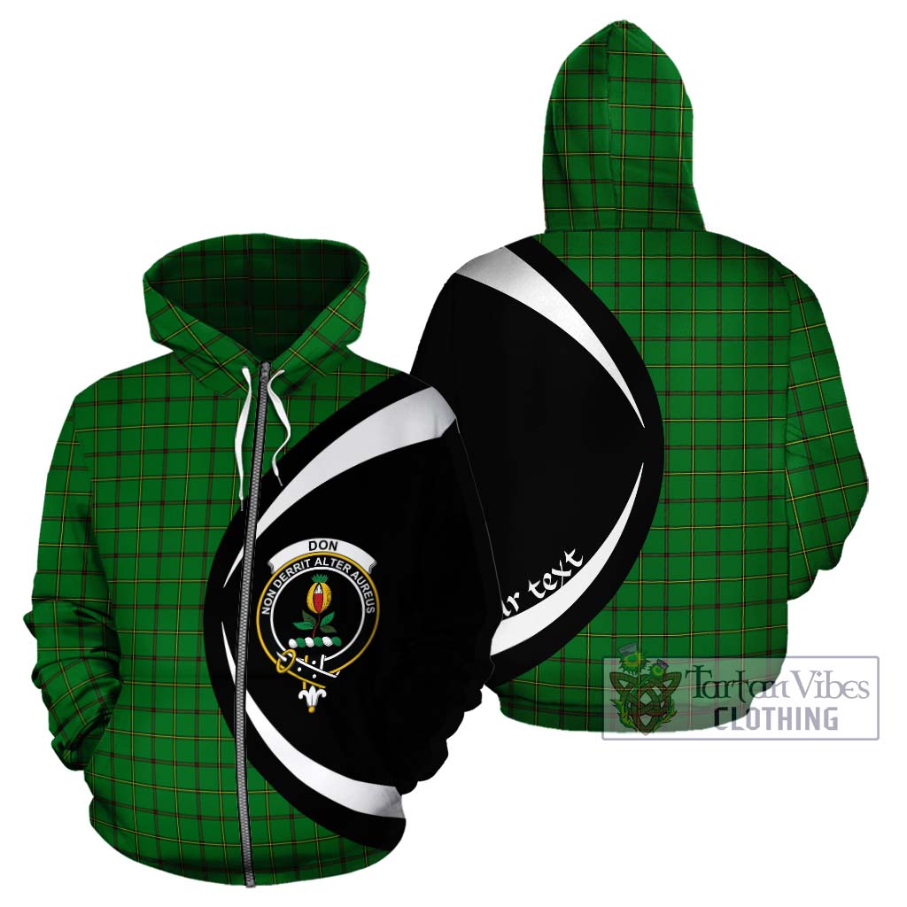 Don Tartan Hoodie with Family Crest Circle Style - Tartan Vibes Clothing