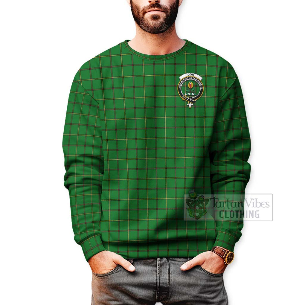 Don Tartan Sweatshirt with Family Crest Celtic Skull Style - Tartan Vibes Clothing
