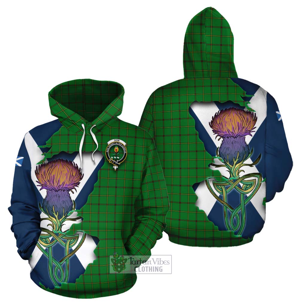 Don Tartan Family Crest Cotton Hoodie Scottish Thistle Celtic Inspired - Tartan Vibes Clothing