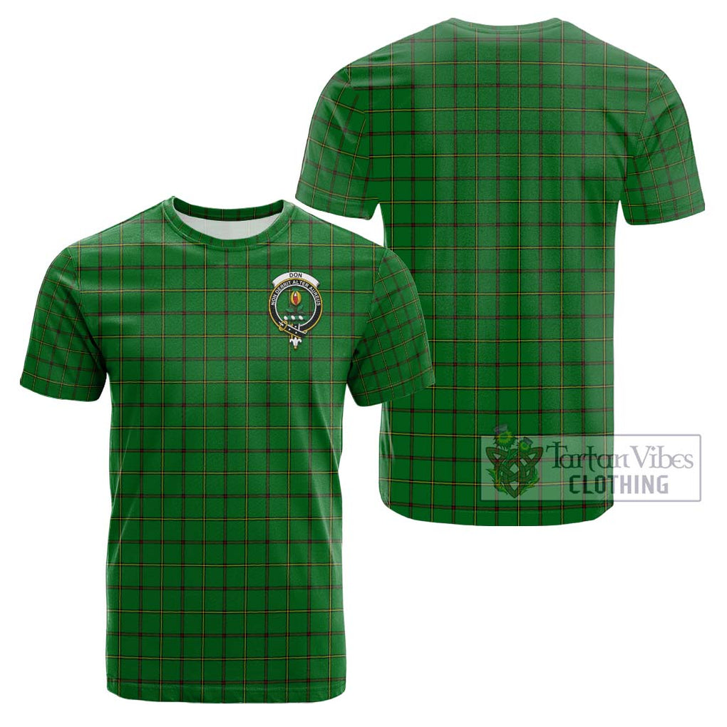 Don Tartan Cotton T-Shirt with Family Crest - Tartan Vibes Clothing