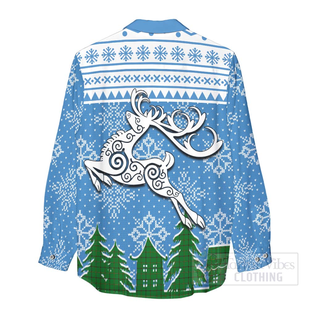 Don Clan Christmas Women's Casual Shirt Celtic Reindeer Style - Tartan Vibes Clothing