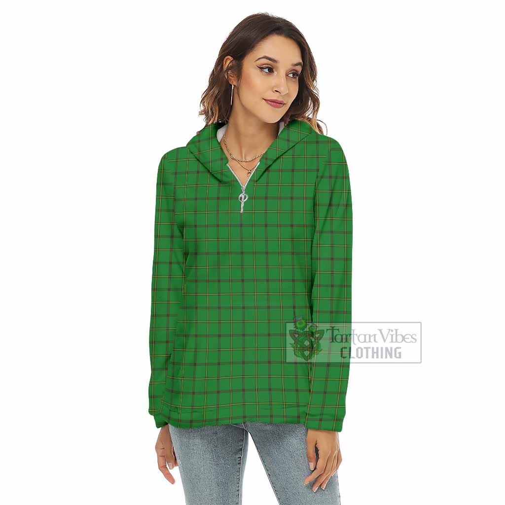 Don Tartan Women's Borg Fleece Hoodie with Half Zip - Tartan Vibes Clothing