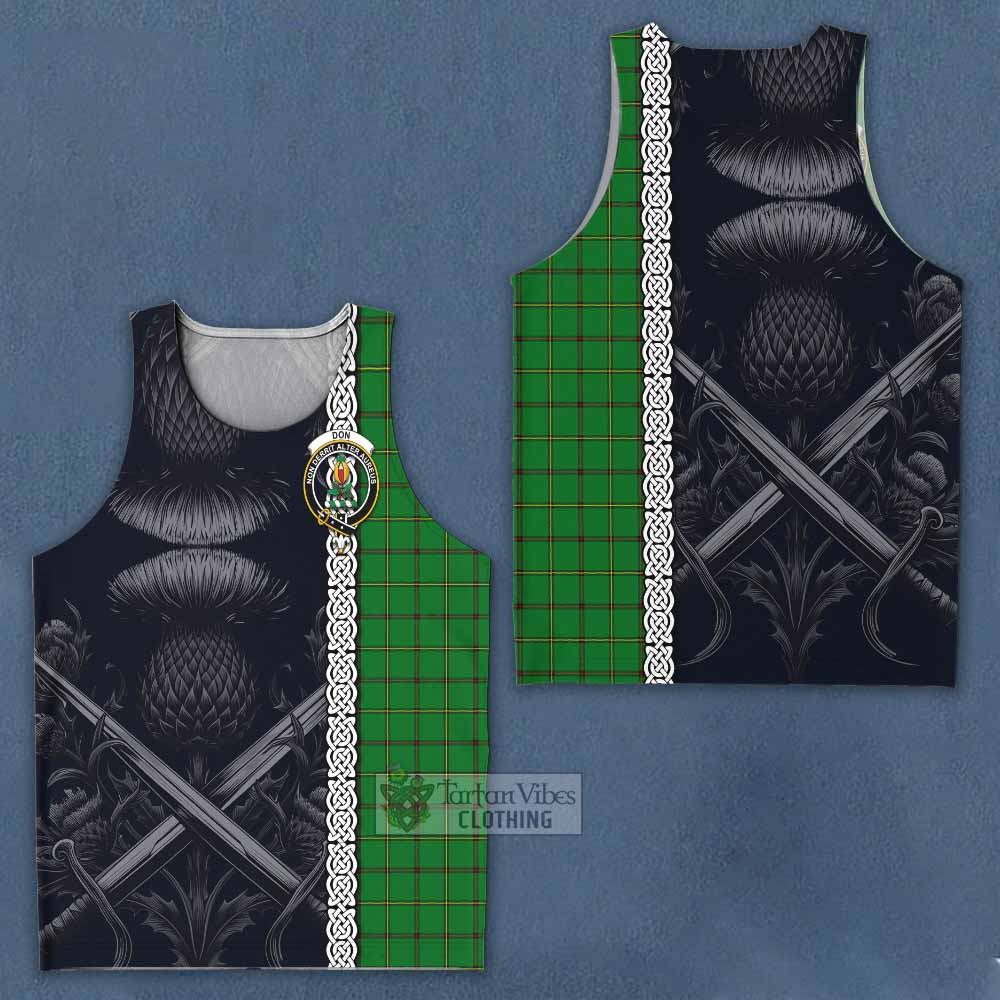 Don Tartan Men's Tank Top with Family Crest Cross Sword Thistle Celtic Vibes - Tartan Vibes Clothing