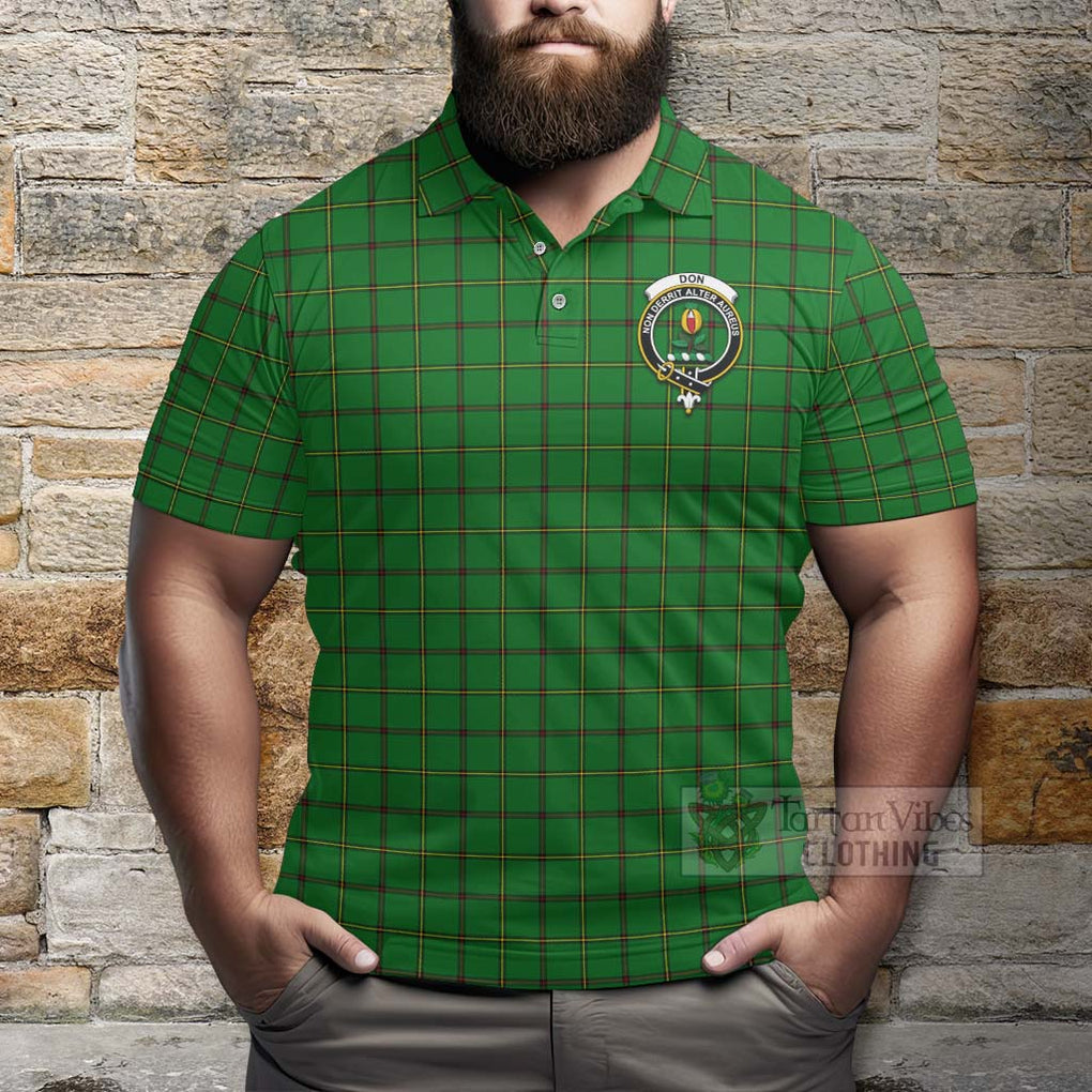 Don Tartan Polo Shirt with Family Crest Celtic Skull Style - Tartan Vibes Clothing
