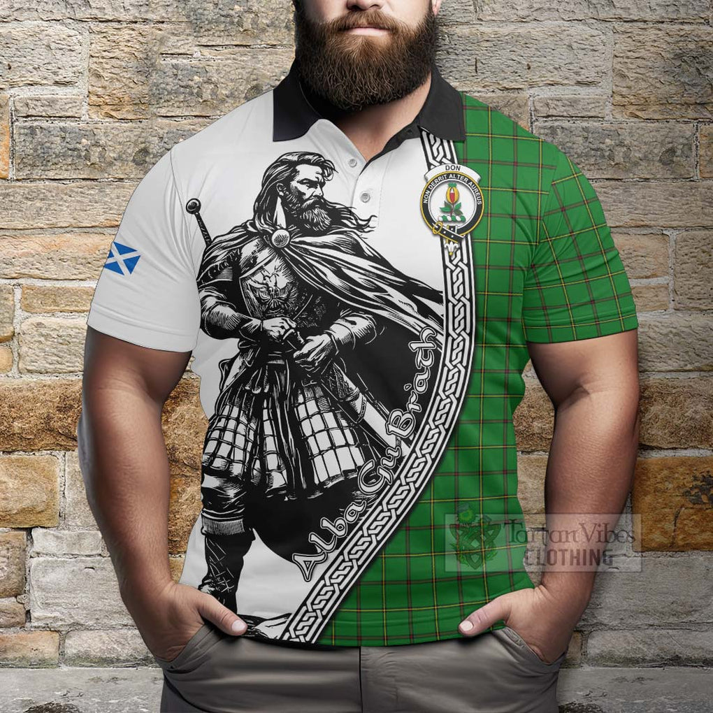Don Tartan Clan Crest Polo Shirt with Highlander Warrior Celtic Style - Tartan Vibes Clothing