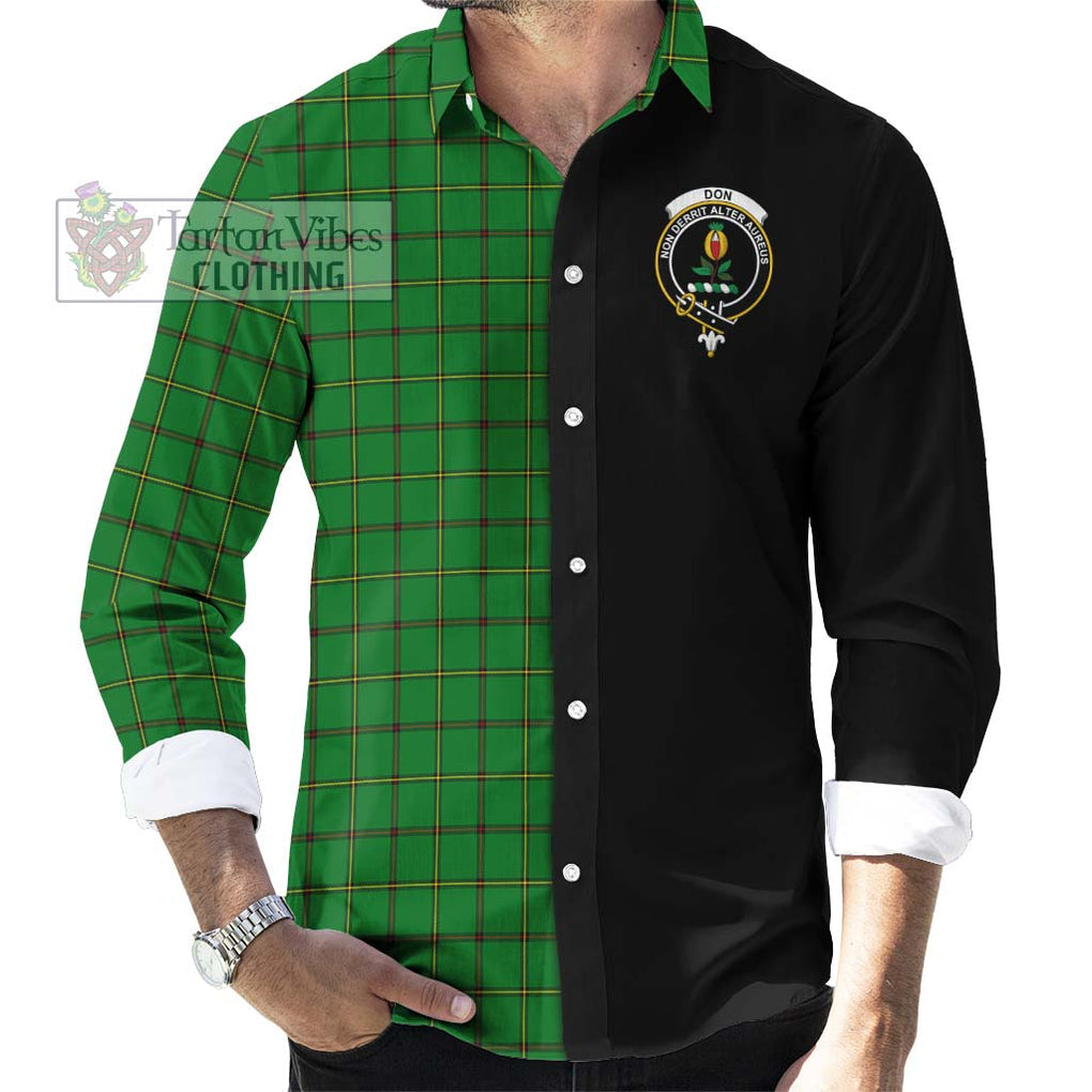 Don Tartan Long Sleeve Button Shirt with Family Crest and Half Of Me Style - Tartan Vibes Clothing