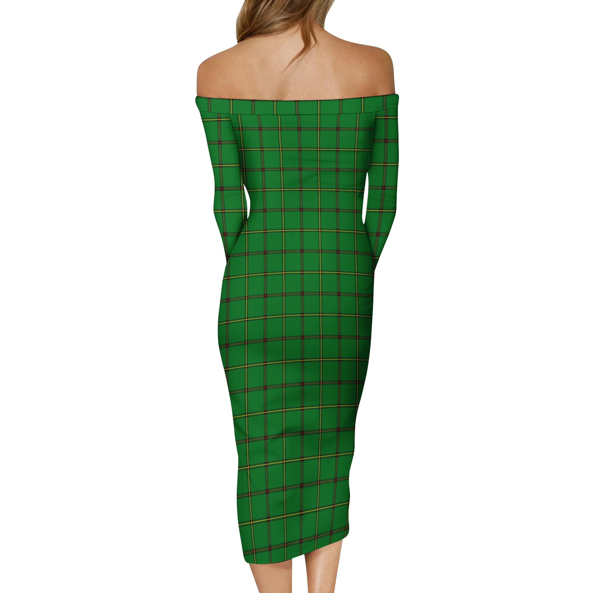 Don Tartan Off Shoulder Lady Dress - Tartan Vibes Clothing