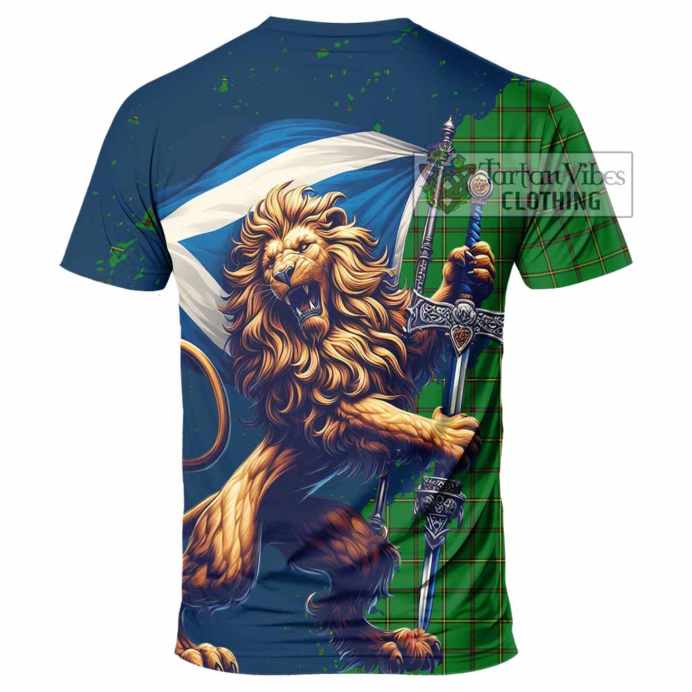Don Tartan Family Crest T-Shirt with Scottish Majestic Lion - Tartan Vibes Clothing