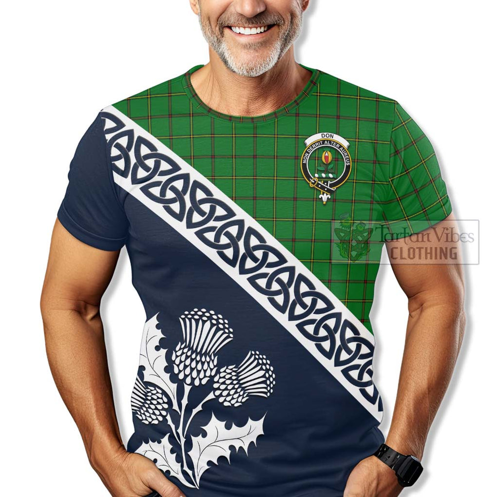Don Tartan T-Shirt Featuring Thistle and Scotland Map - Tartanvibesclothing Store