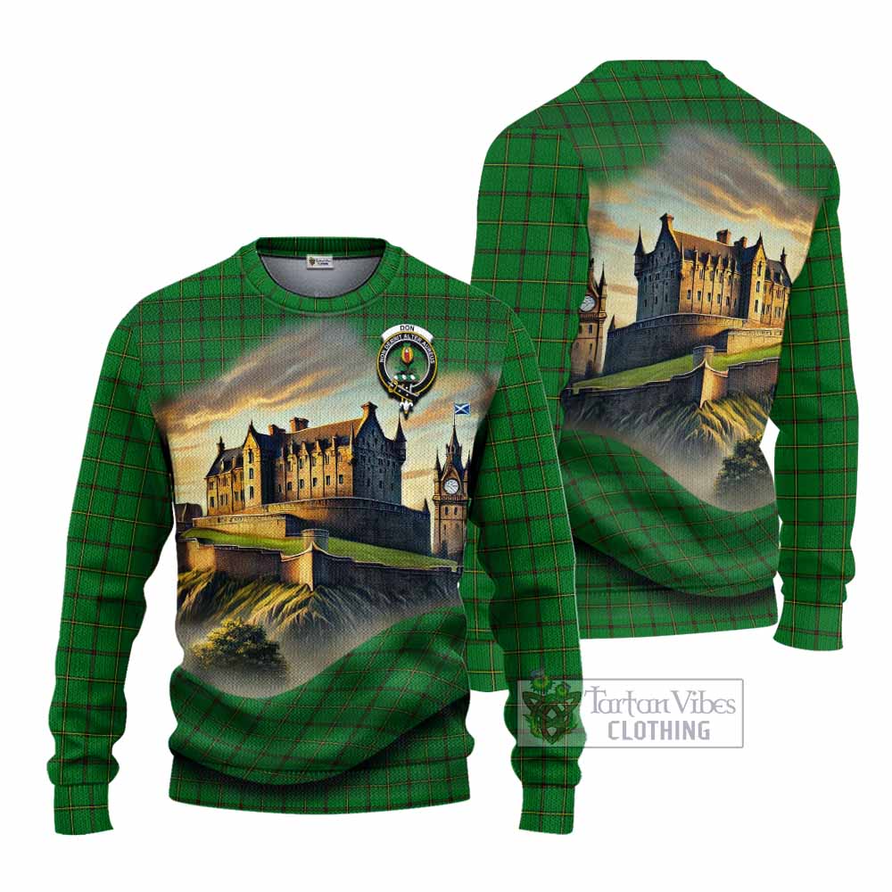 Don Tartan Family Crest Knitted Sweater with Scottish Ancient Castle Style - Tartan Vibes Clothing