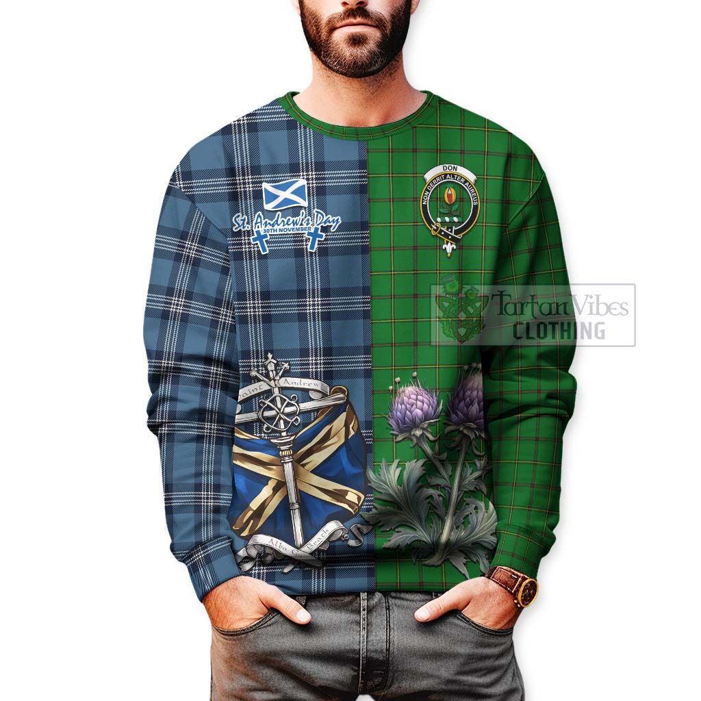 Don Tartan Sweatshirt Happy St. Andrew's Day Half Tartan Style - Tartan Vibes Clothing