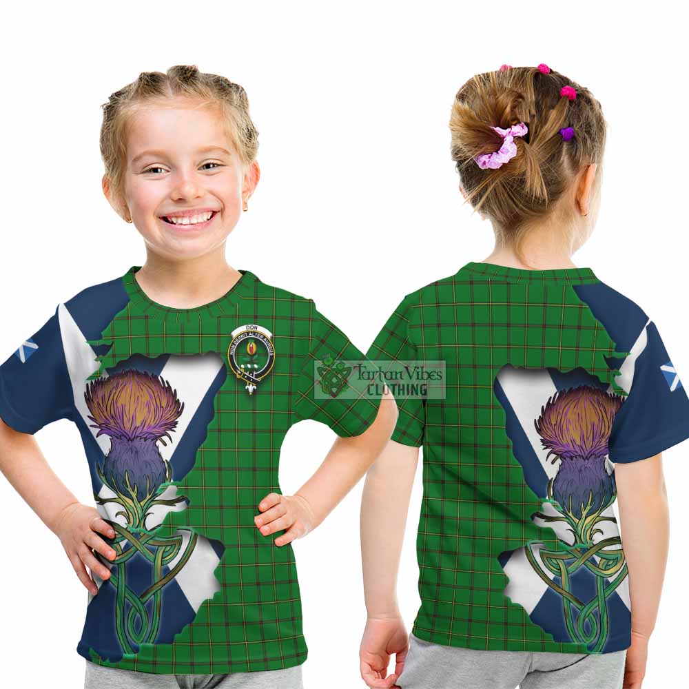 Don Tartan Family Crest Kid T-Shirt Scottish Thistle Celtic Inspired - Tartan Vibes Clothing