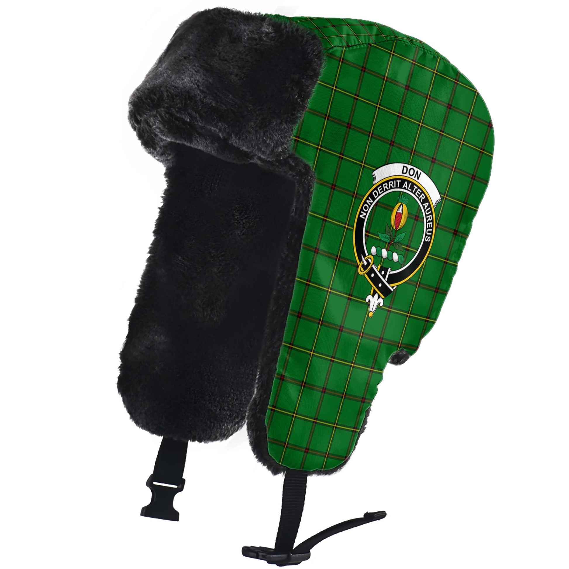 Don Tartan Winter Trapper Hat with Family Crest - Tartan Vibes Clothing