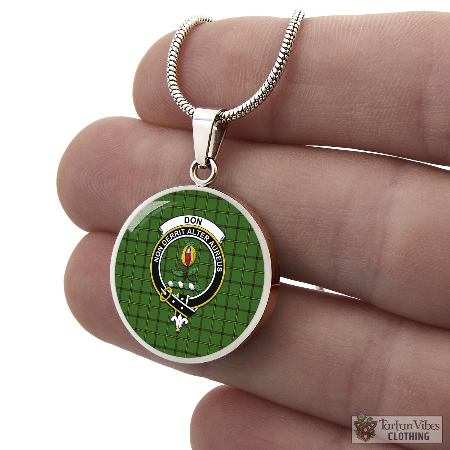 Don Tartan Circle Necklace with Family Crest - Tartan Vibes Clothing