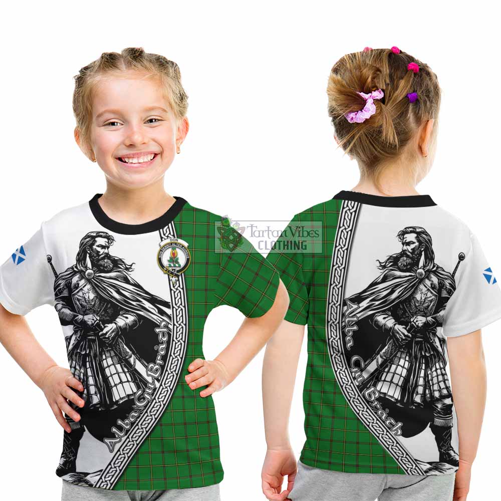 Don Tartan Clan Crest Kid T-Shirt with Highlander Warrior Celtic Style - Tartan Vibes Clothing