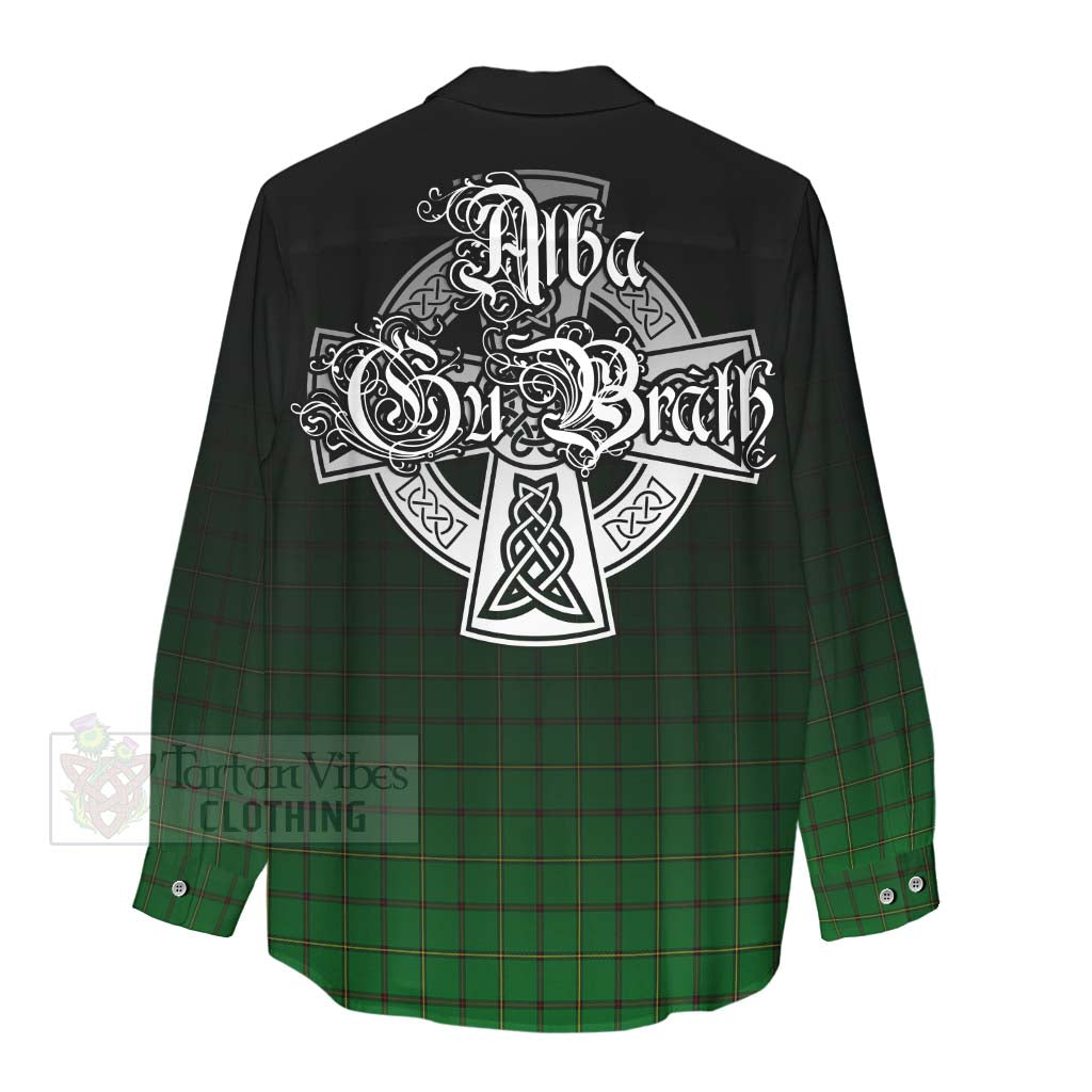 Don Tartan Women's Casual Shirt Featuring Alba Gu Brath Family Crest Celtic Inspired - Tartan Vibes Clothing