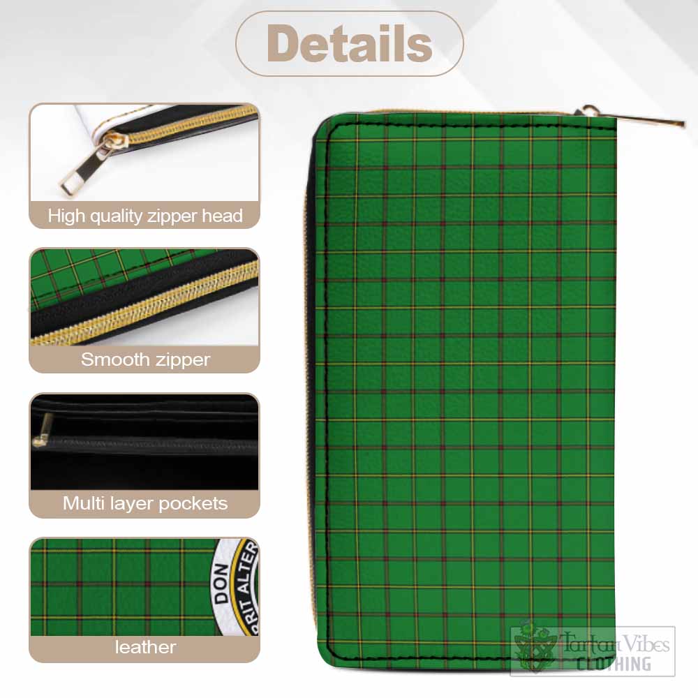 Don Tartan Women's Leather Wallet with Family Crest - Tartan Vibes Clothing