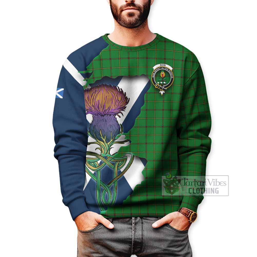 Don Tartan Family Crest Sweatshirt Scottish Thistle Celtic Inspired - Tartan Vibes Clothing